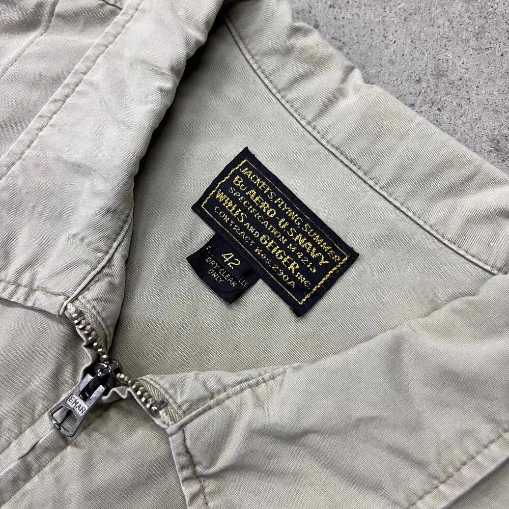 Vintage Willis And Geiger Summer Flying Jacket M421a USA Made Size 42 Tan
